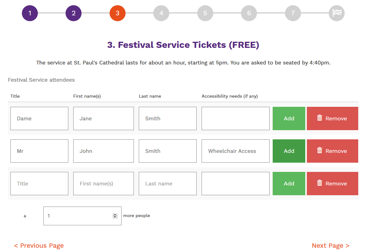 Festival Form - Tickets Screenshot