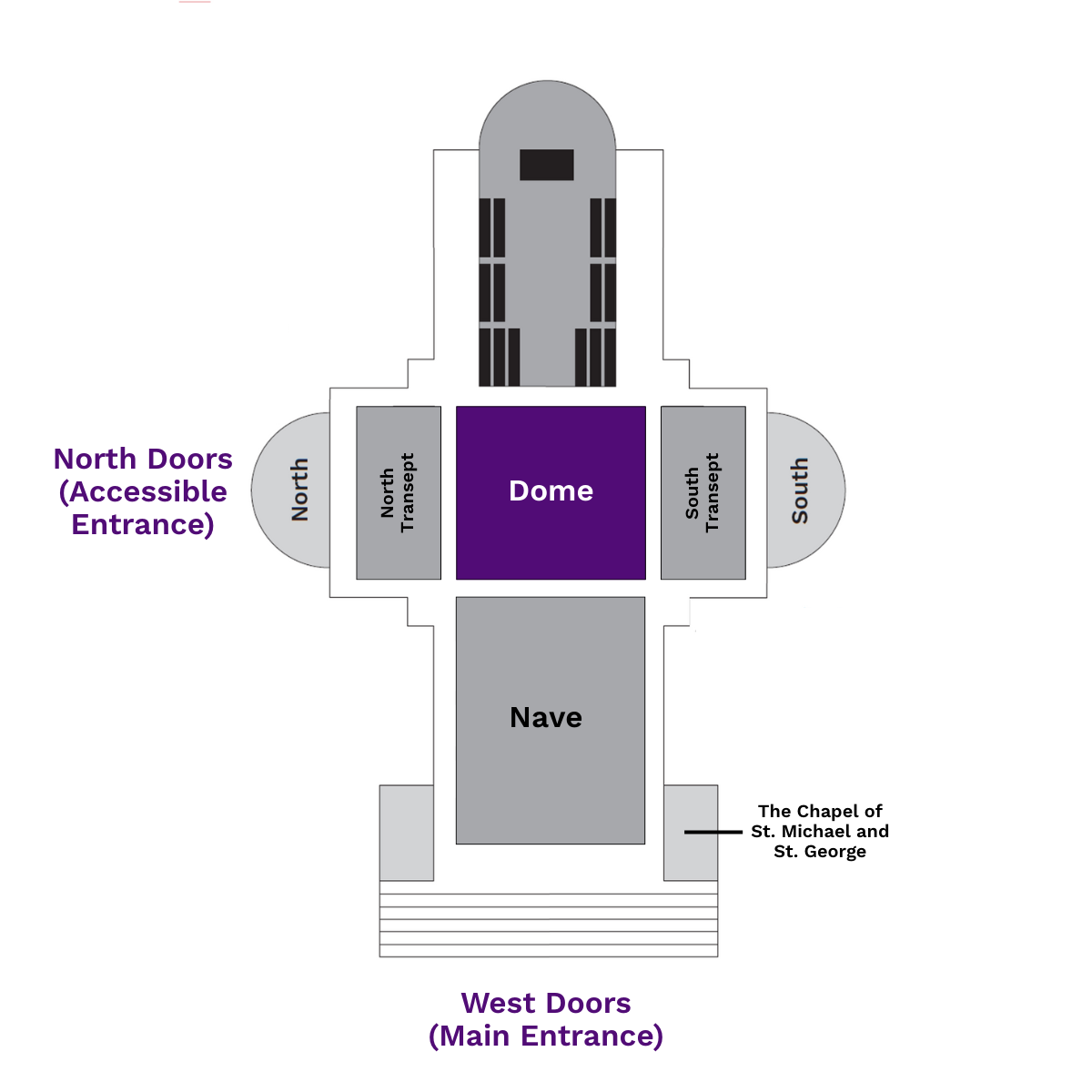 A map of the interior of St Paul's Cathedral.