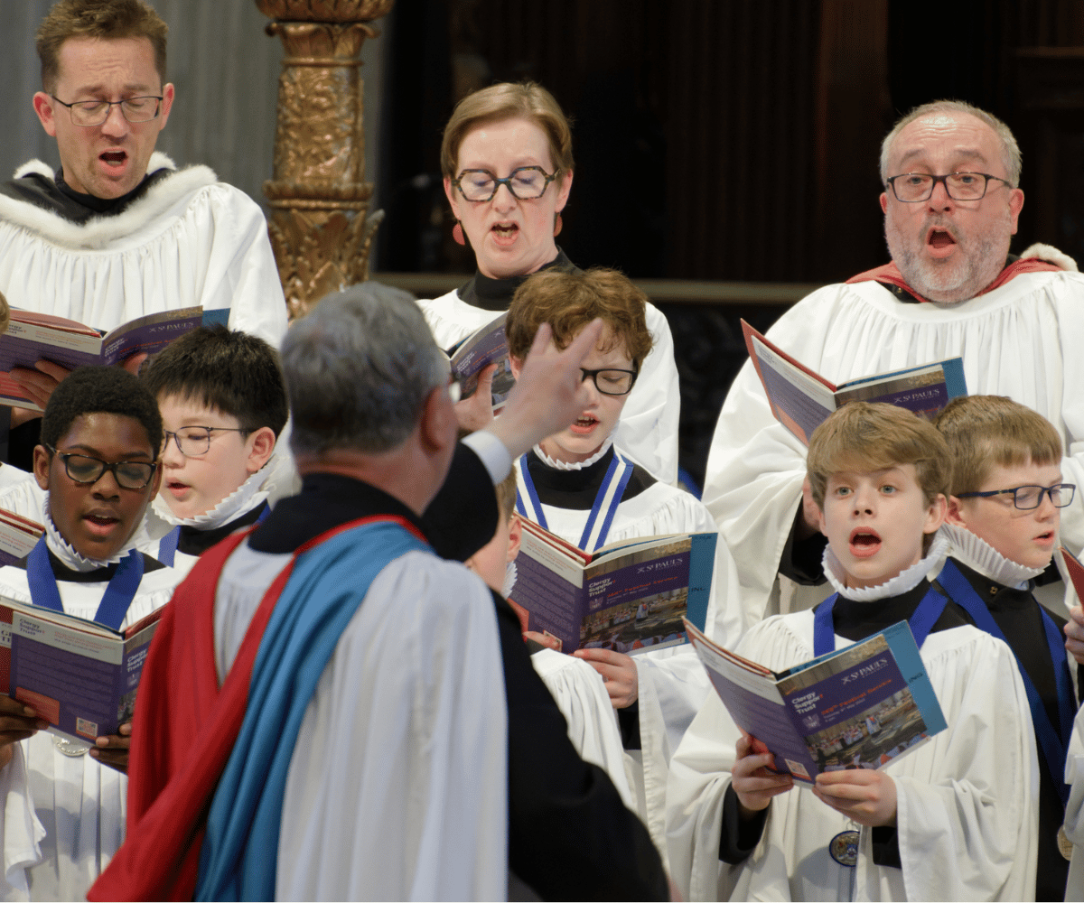 St Paul's Cathedral Choir are being led in song by their Director of Music, Andrew Carwood.