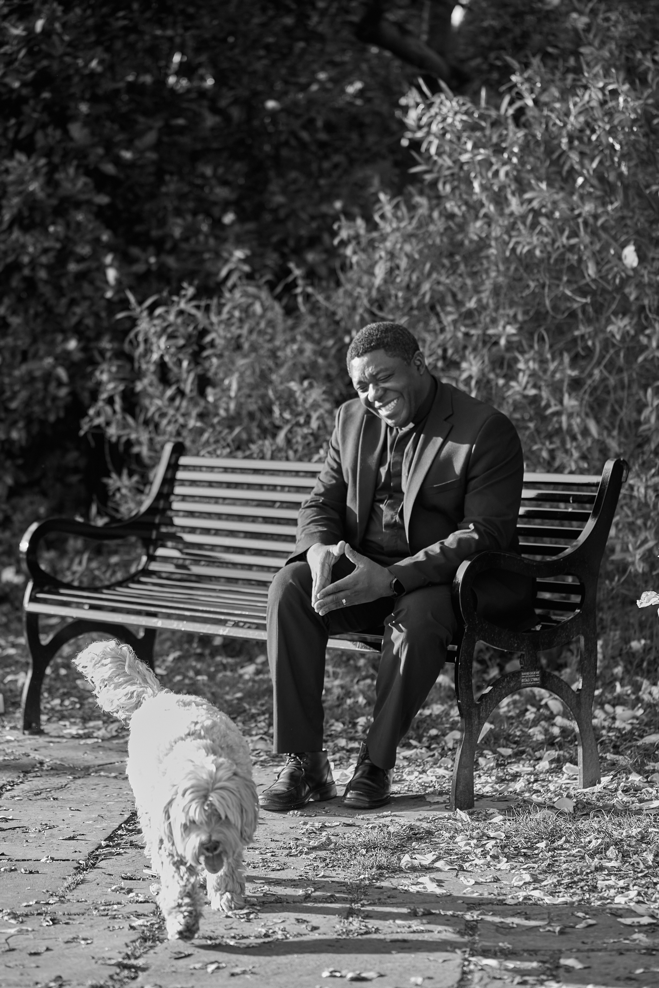 clergy person with dog