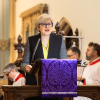 Baroness May of Maidenhead, our Honorary Vice President, is reading a prayer.